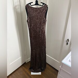 Boohoo Brown Sequin Maxi Dress